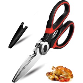Eastrise Kitchen Scissors,Heavy Duty Kitchen Scissors with Cover,Sharp Kitchen Scissors Multipurpose,Ultimate Kitchen Scissors-Effortless Cutting & Versatility(1pcs/Red)