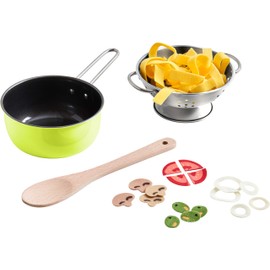 HABA 305133 Italian Kitchen Cooking Set, Accessories for Children's Kitchen, with Cooking Pot and Many Toy Foods, Toddler Toy from 3 Years, Perfect for Role Play