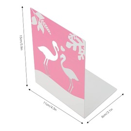 2Pcs Book Ends Heavy Duty Metal Bookends Book Organizer Book Stopper Holder for Shelves Desk Office Home Decoration Gift[Flamingo] Bookends