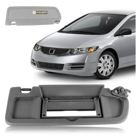 PEVAST Replacement Passenger Side Sun Visor for Honda Civic 2006-2011 EX, LX, SI, Sedan & Coupe - OEM Fit 83230-SNA-A01ZA, Without Light (Dark Gray)