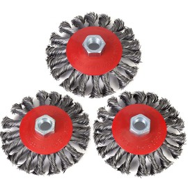 Cone Brushes 115 mm, M14 Wire Brushes 115 mm Discs Brush for Angle Grinder (Pack of 3)