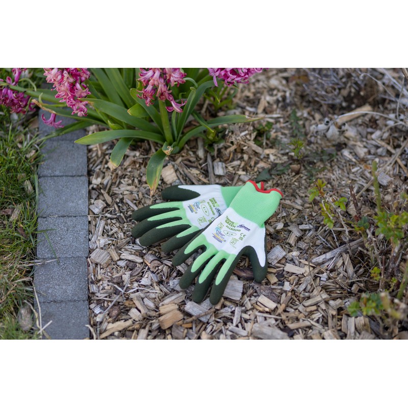 Keron ThinkGreen Allround Gloves Latex Foam Size 7/S Green/White