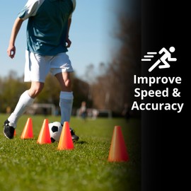 ProMidas 7 Inch Plastic Traffic Cones Sport Training Agility Marker Cone for Soccer, Skating, Football, Basketball, Indoor and Outdoor Games (Multi Color - 30 Pack)