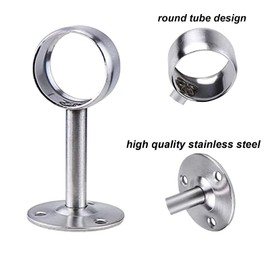 NO Gloryit 6 Pieces Curtain Rod Holder Stainless Steel Curtain Rod Holder Ceiling for Curtain Rod Holder on Ceiling or Wall Install Inner Curtain Rod