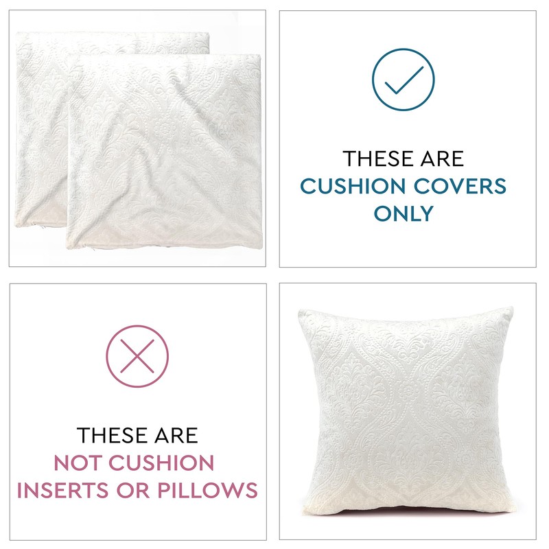 Encasa XO Velvet Cushion Covers 40 x 40 cm Embossed