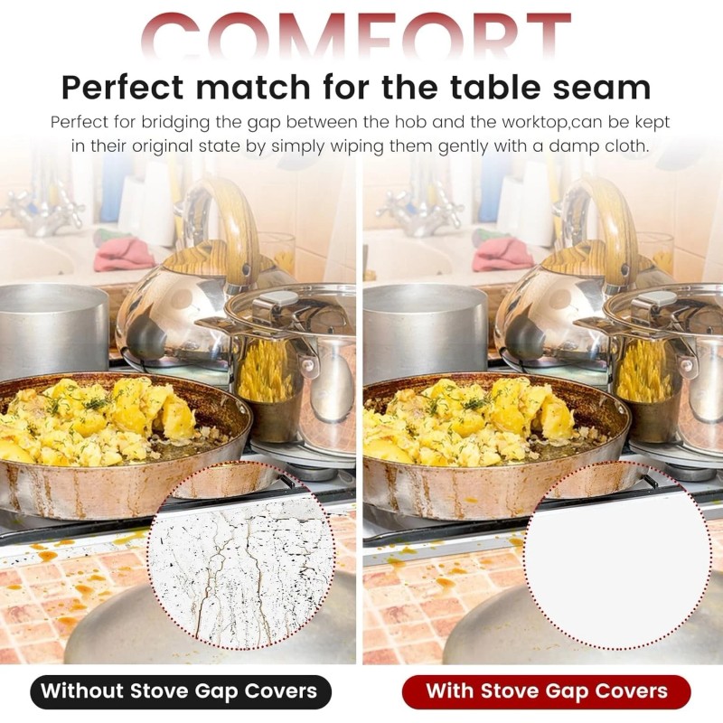 2 Pack Stove Gap Covers, 316 Stainless Steel, Length 25.5"-51"