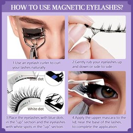 VONJUMA Magnetic Eyelashes, Magnetic Eyelashes Without Eyeliner, Magnetic Eyelashes, Magnetic Natural Look, No Glue Required, Eyelashes, Magnetic with Pliers, Easy to Wear and Remove