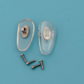 Unbranded 2PCS Replace For Ch rome H earts Sunglasses Eyeglasses Screw-in Nose Pads Silver