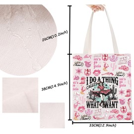 TSOTMO Cowgirl Western Country Tote Bag Concert Gift Women Empowered Nashville Country Trip Gifts (Cowgirl Want)