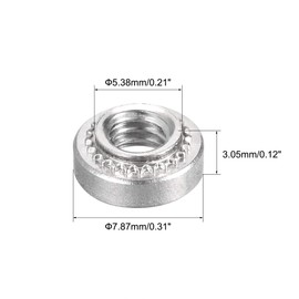 uxcell Self -Clinching Nuts,#8-32 x 0.12-Inch Stainless Steel Rivet Nut Round Head Steel Metal Sheet Mounting Hardware Fastener 50pcs