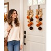 2 Pack Velvet Pumpkin Hanging Ornament for Fall Decor, Thanksgiving