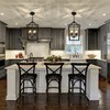 PAKOKULA 4-Light Black Farmhouse Chandelier Iron Lantern Pendant Light Rustic