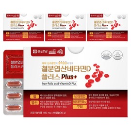 Chong Kun Dang Iron Folic Acid Vitamin D Plus, 60 tablets, 4 pieces / 종근당 철분 엽산 비타민D 플러스, 60정, 4개
