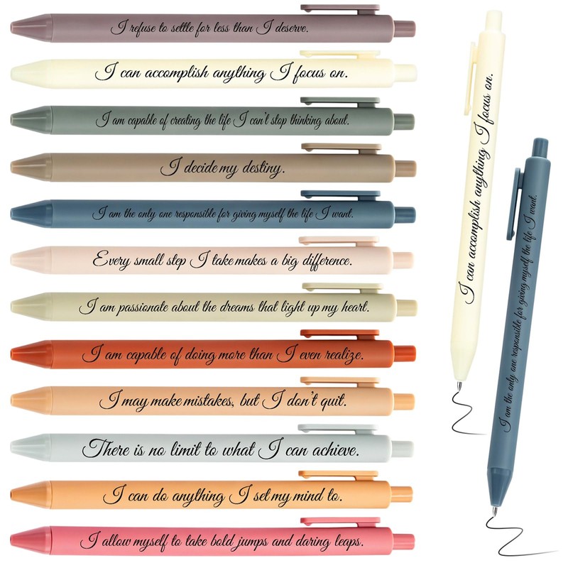 Funrous 48 Pcs Positive Affirmation Pens Bulk Retractable Motivational Ballpoint