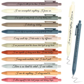 Funrous 48 Pcs Positive Affirmation Pens Bulk Retractable Motivational Ballpoint Pens Inspirational Gift for Staff Teacher Coworker Student Employee Appreciation School Office Home(Color 2)