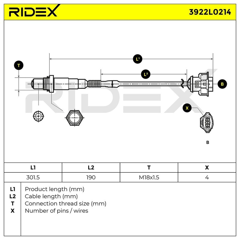 RIDEX Insignia Caravan Lambda Sensor 3922L0214 Corsa D Hatchback (S07)