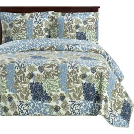 Royal Hotel Bedding Elena Oversized Coverlet Set, Luxury Printed Design Quilt, Bedspread Set - Filled Quilts - Fits Pillow top Mattresses - 3PC Set - Queen Size
