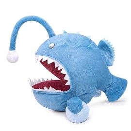 lilizzhoumax Blue Anglerfish Stuffed Animal,Fish Plush Toy