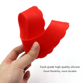 WYBG 4 Pcs Mini Pie Crust Shields, Silicone Pie Pan Shield for Baking, Mini Pie Crust Protector 4 to 6 in (Red)