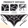JATEBI 4 Pcs Skull Headbands Bat Crochet Spiderweb Gothic Head