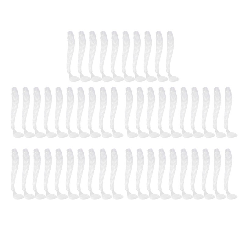 VBESTLIFE 50PCS 5cm Fishing Lures, Soft Plastic T Tail Grub