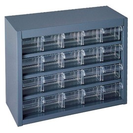 Durham 016-95 Gray Steel Storage Cabinet, 16-3/4" Width x 12" Height x 6-3/8" Depth, 20 Plastic Bins