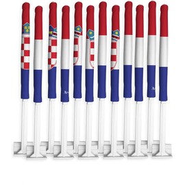 Croatia Car Flag 12 PCS World Cup 2022 32 Country Bandera Para Carros Auto Banner For Window Decor Clip Pole Sports Fans Accessories Outdoor Gifts Football Soccer FIFA Croatian Decorations Made In USA