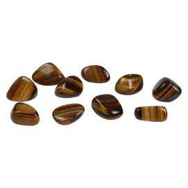 Nvzi 10 Packs of Tumbled Polished Natural Tiger's Eye Stones for Tumbling, Cabbing, Fountain Rocks, Decoration, Polishing, Wire Wrapping, Wicca & Reiki Healing Crystals