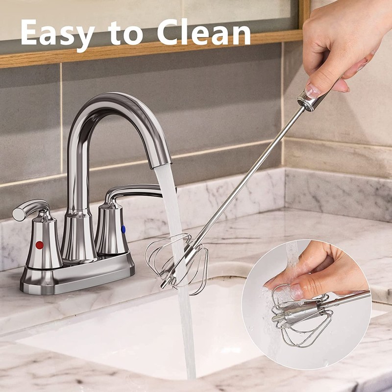 Semi-Automatic Whisk - Manual Whisk Hand Push Egg Beater Stainless