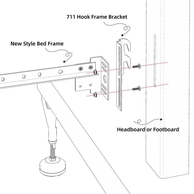 POROHOM 2Pcs #711 Bolt-On to Hook-On Bed Frame Conversion Brackets