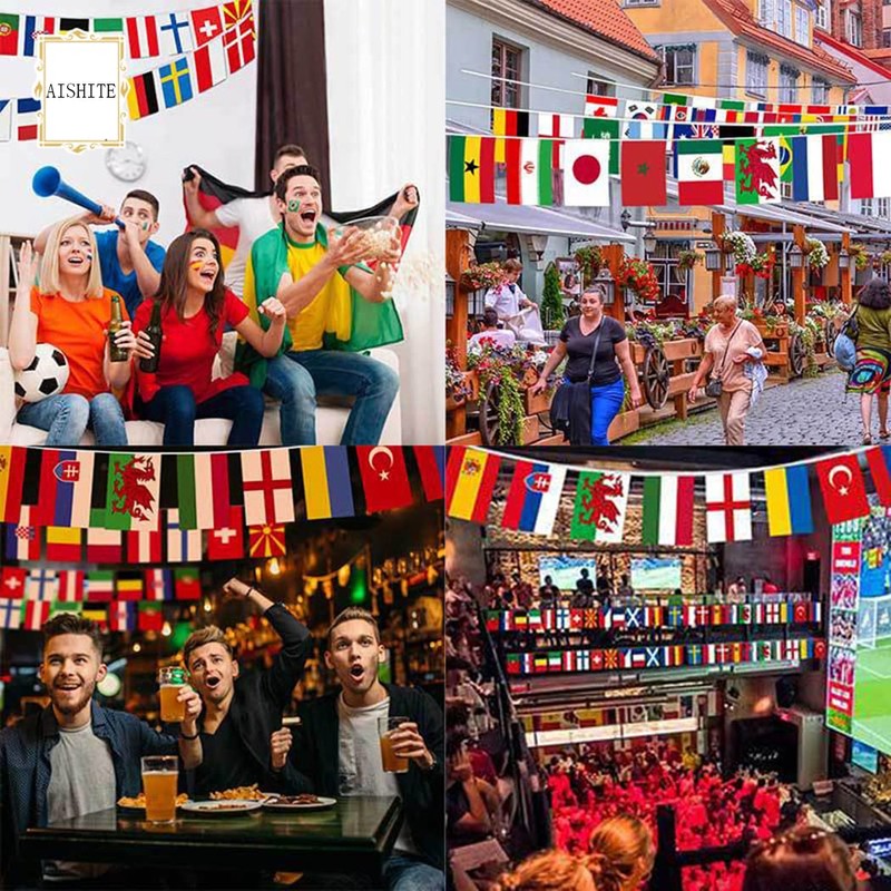 AISHITE World Cup Flag, Finals, 32 Strong, Support, Soccer, Bunting