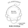 CLASSYZINT Sliver Chunky Necklace Statement Thick Necklace Link Chain Necklace