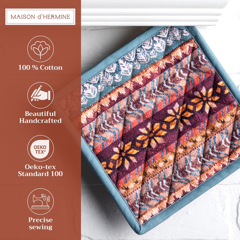 Maison d' Hermine Fair Isle 100% Cotton Pot Holder, 8