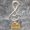 GILDE Treble Clef with Heart on Mongo Wooden Stand Made