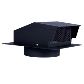 LTSEAME 8 inch Roof Vent Cap, Removable Roof Vent, Bathroom Exhaust Roof Vent for Dryer, Galvanized Steel with Damper for Ventilation System, Black