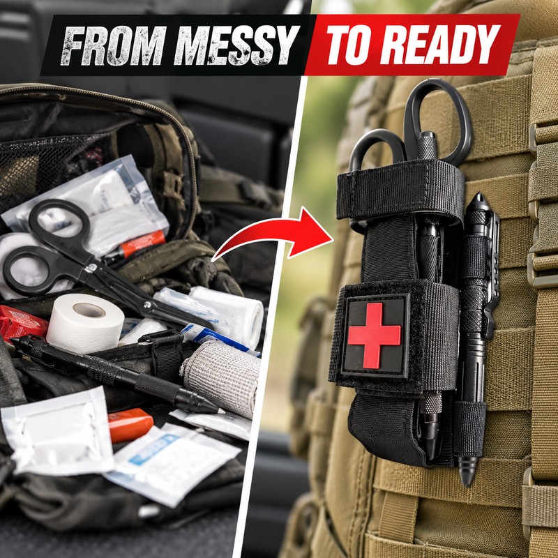 Tactical Tourniquet Emergency Set with Pen & Scissors – Portable