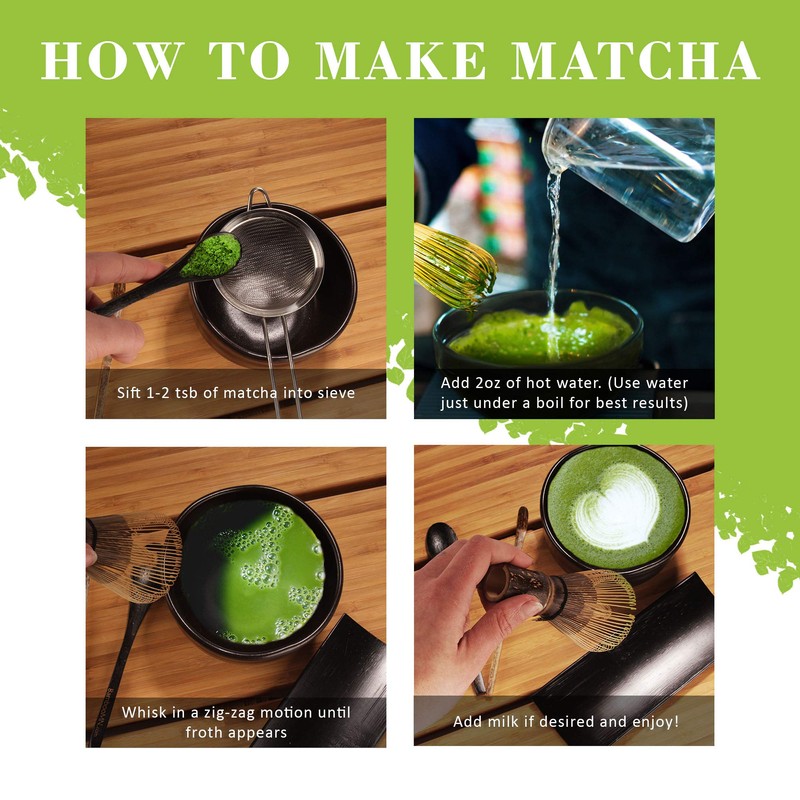 BambooMN Brand Matcha Bowl Set (Includes Bowl, Rest, Tea Whisk,