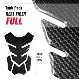 4R Quattroerre.it 18233 Tank Pad 3D Motorcycle Tank Protector Full Real Carbon Fibre Glossy 19 x 13 cm