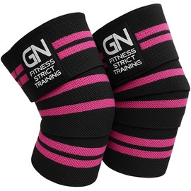 GN FITNESS Vendas Para Rodillas Gym, Wraps Para Rodilla Gym, Rodillera para Gym, Equipo de entrenamiento de pesas, Evita lesiones en tus articulaciones, Unisex (Rosa)