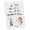 Mr. & Mrs. Panda Postcard Rabbit Hedgehog - Gift, Comfort,