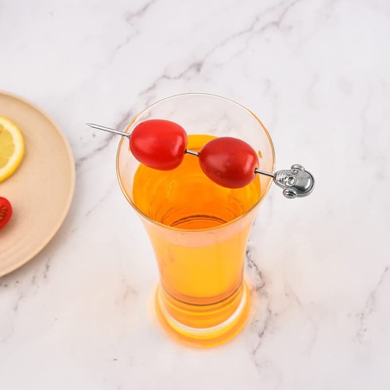 BSTMOME 6 Pack Skull Cocktail Picks Martini Picks Reusable Olive