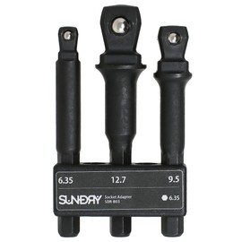 Sundry SDR-B03 2-Way Socket Adapter, Set of 3, Insertion Angle, 0.25 inch (6.35 mm) (1/4), 0.37 inch (9.5 mm) (3/8) 0.5 inch (12.7 mm) (1/2), From Hex Shaft to Drive Angle, Straight Oscillating 15°