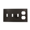 Leviton 4-Gang 3-Toggle 1-Duplex Device Combination Wallplate, Standard Size, P38,