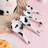 Sizikato 4pcs Porcelain Measuring Spoons with Base, Cow Shaped Ceramic
