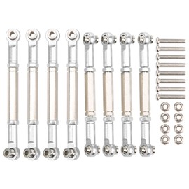8Pcs Upgrade Metal Pull Rod Steering Pull Rod for WPL/MN/Feiyu 1/16 RC Car Spare PartsSilver