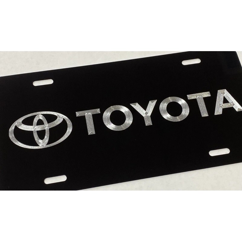 BLVD Toyota Car Tag Diamond Etched Aluminum Engraved Vanity Front
