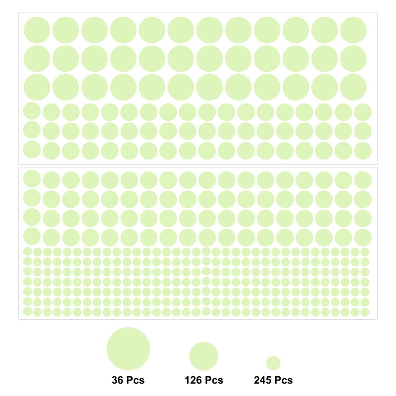 sourcing map Glow in The Dark Spot Decals Decor Green