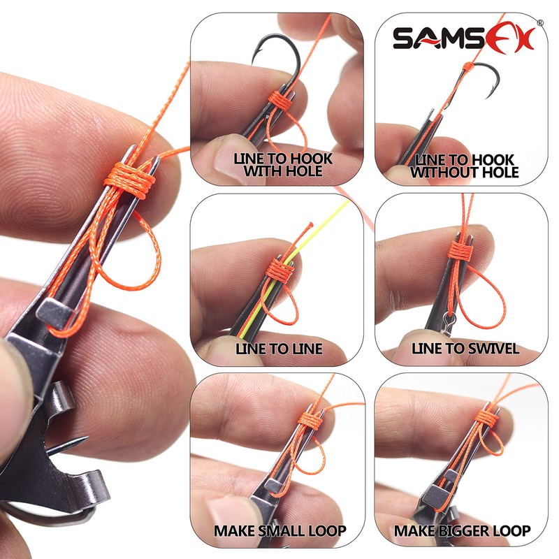 SAMSFX Fishing Quick Knot Tying Tool 6 in 1 Fly