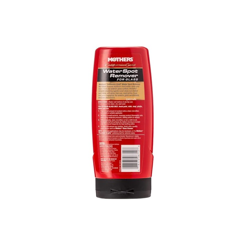MOTHERS 06712 Water Spot Remover for Glass, California Gold, 12