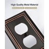 ZILLSEA 4-Pack Duplex Wall Plates, Aged Bronze Outlet Covers, Metal